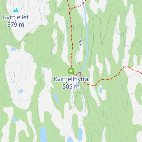 Map of Kvitfjellhytta