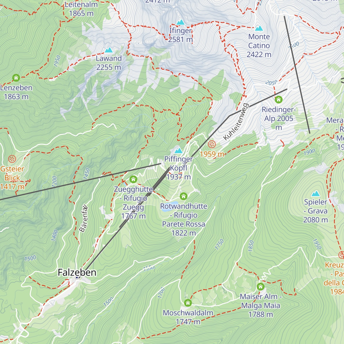 Piffinger Köpfl map