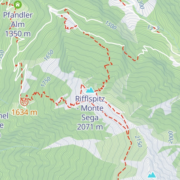 Map of Rifflspitz - Monte Sega