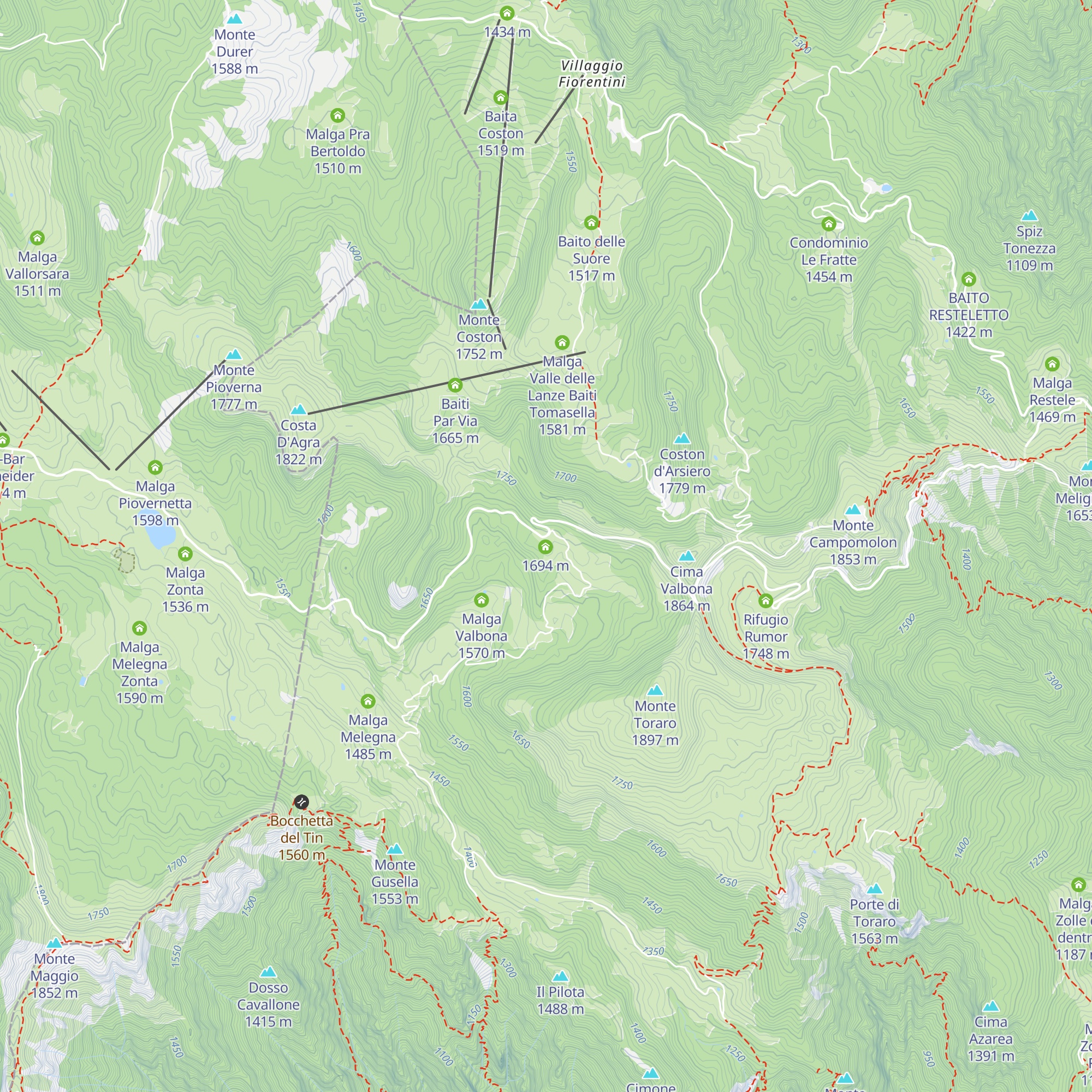 Rifugio Valbona map