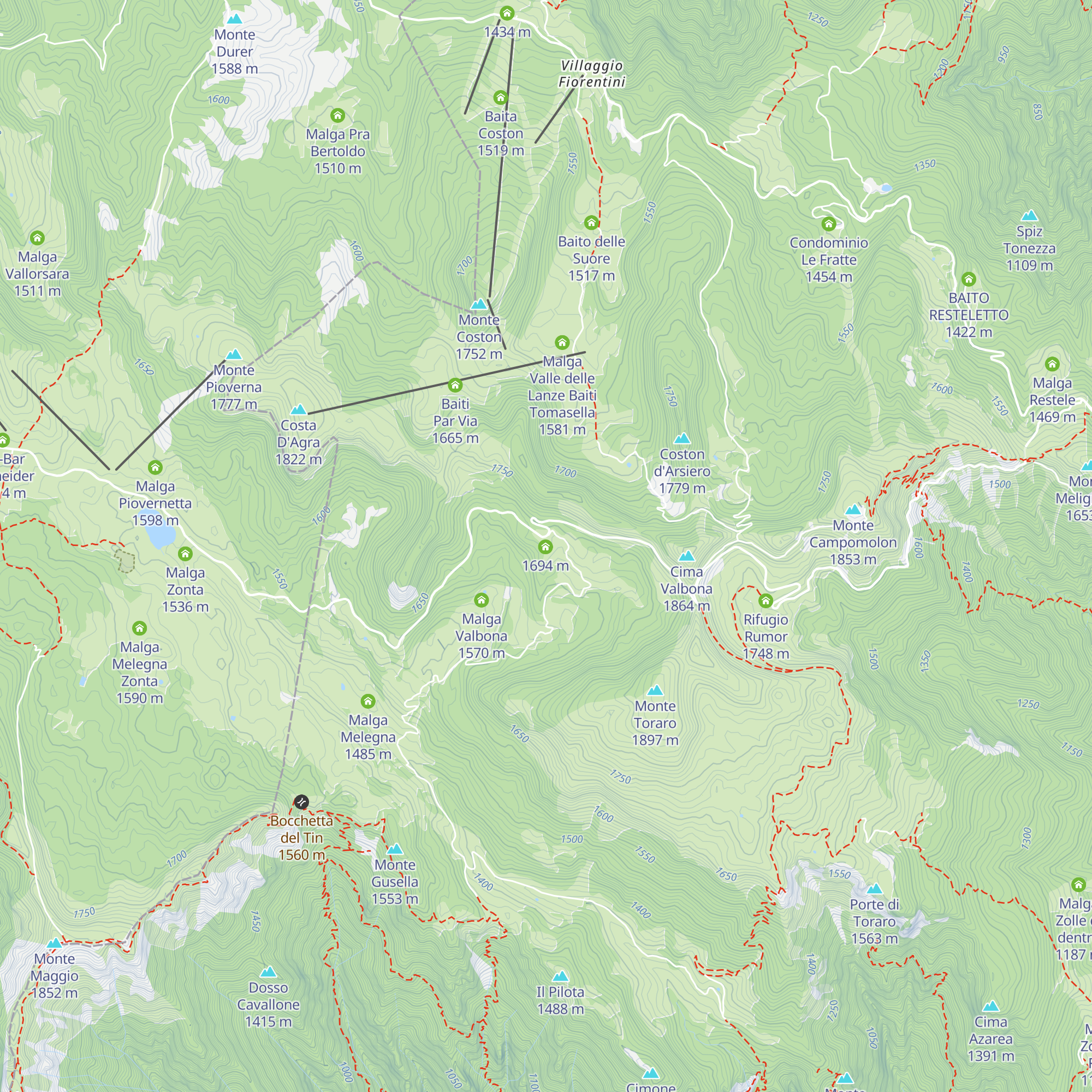 Rifugio Valbona map