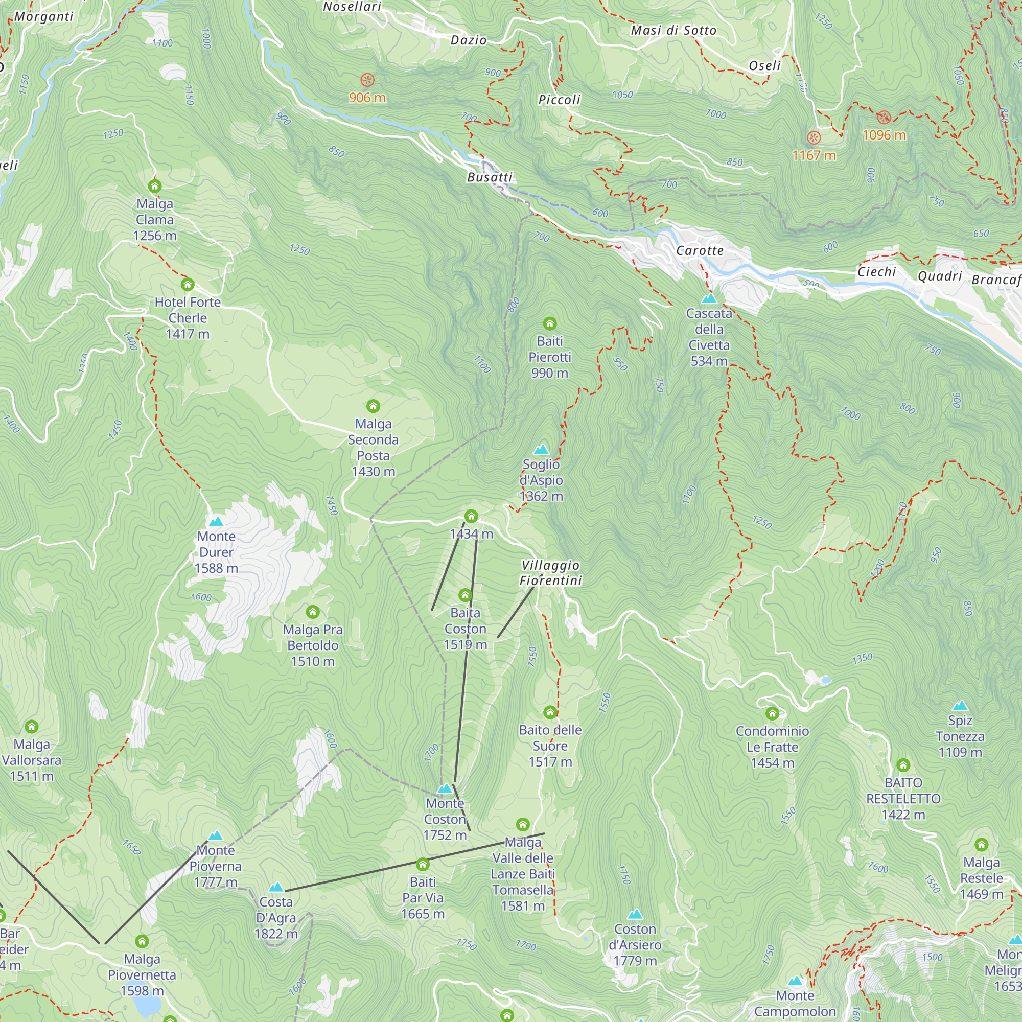 Baita al sole map
