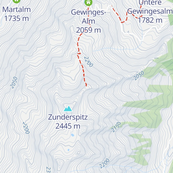 Map of Zunderspitz - Cima dell'Incendio
