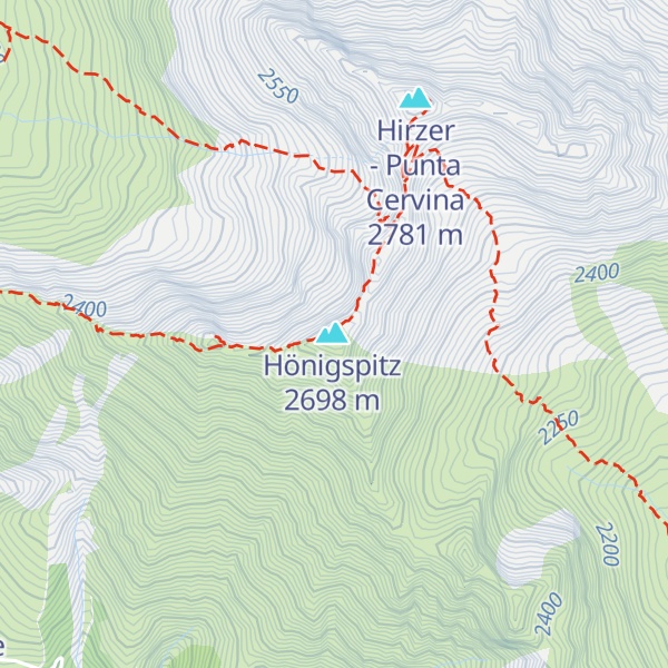 Map of Hönigspitz - Punta del Re