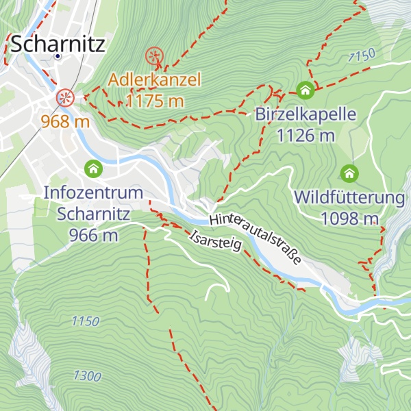 Map of Alpechalets Goldener Hirsch - Karwendelhütte
