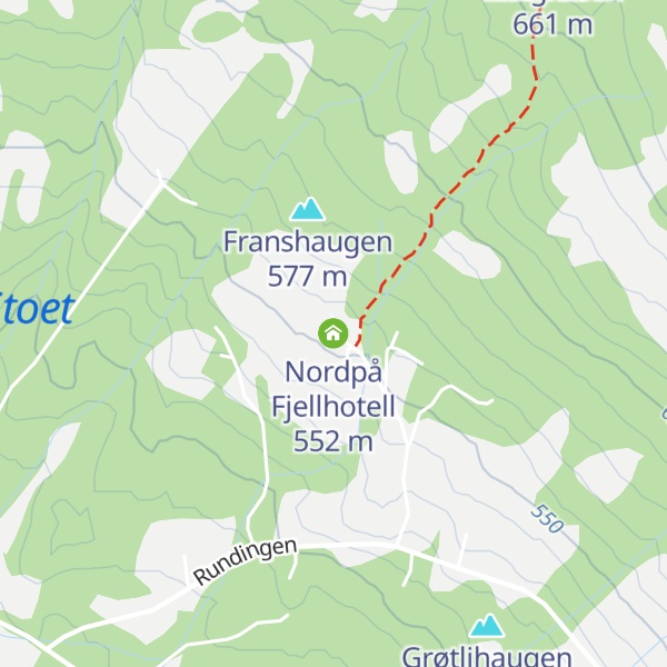 Map of Nordpå Fjellhotell
