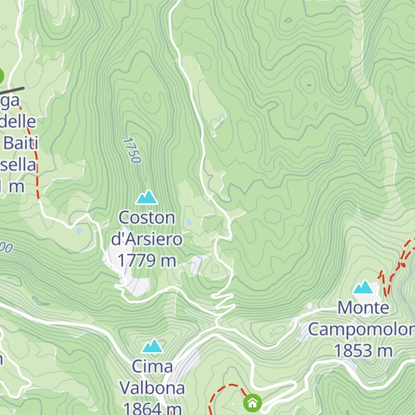 Map of Malga Campomolon di dentro M. 1676