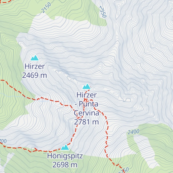 Map of Hirzer - Punta Cervina