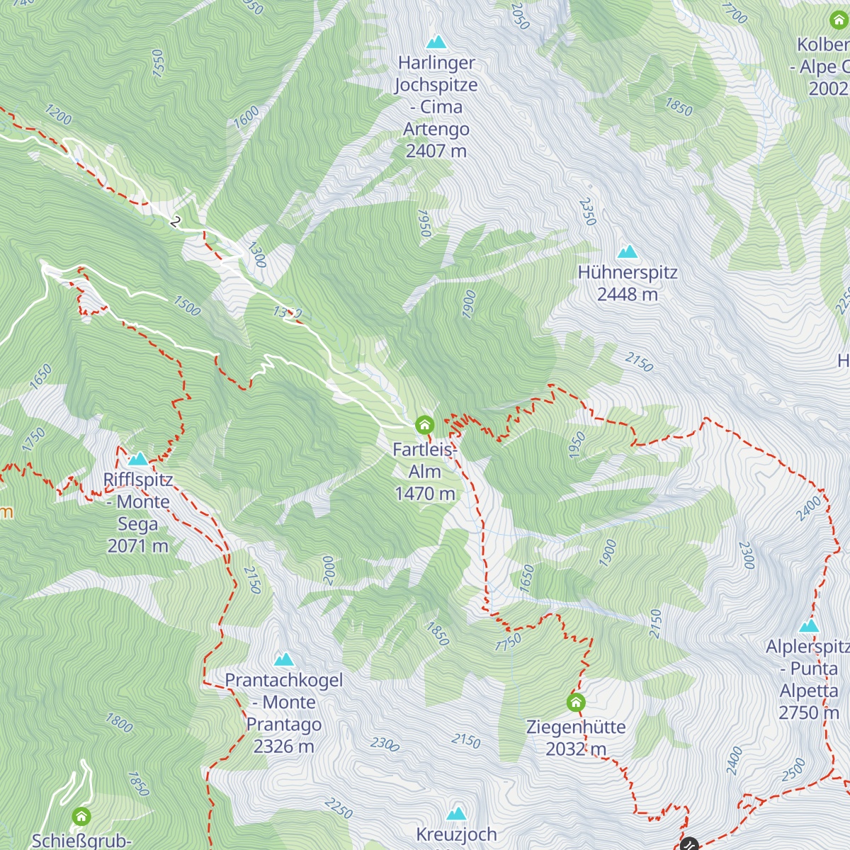 Fartleis-Alm map
