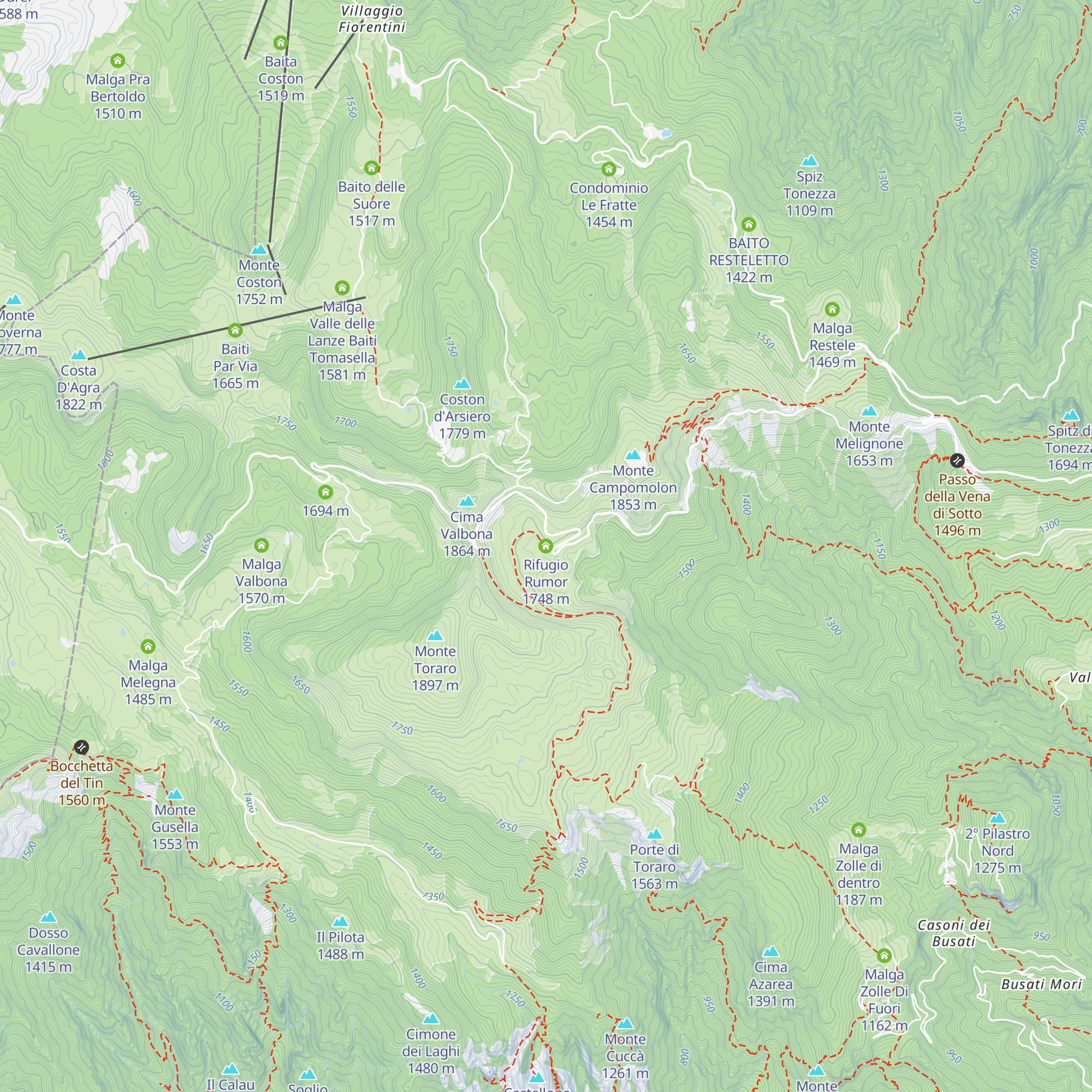 Rifugio Rumor map