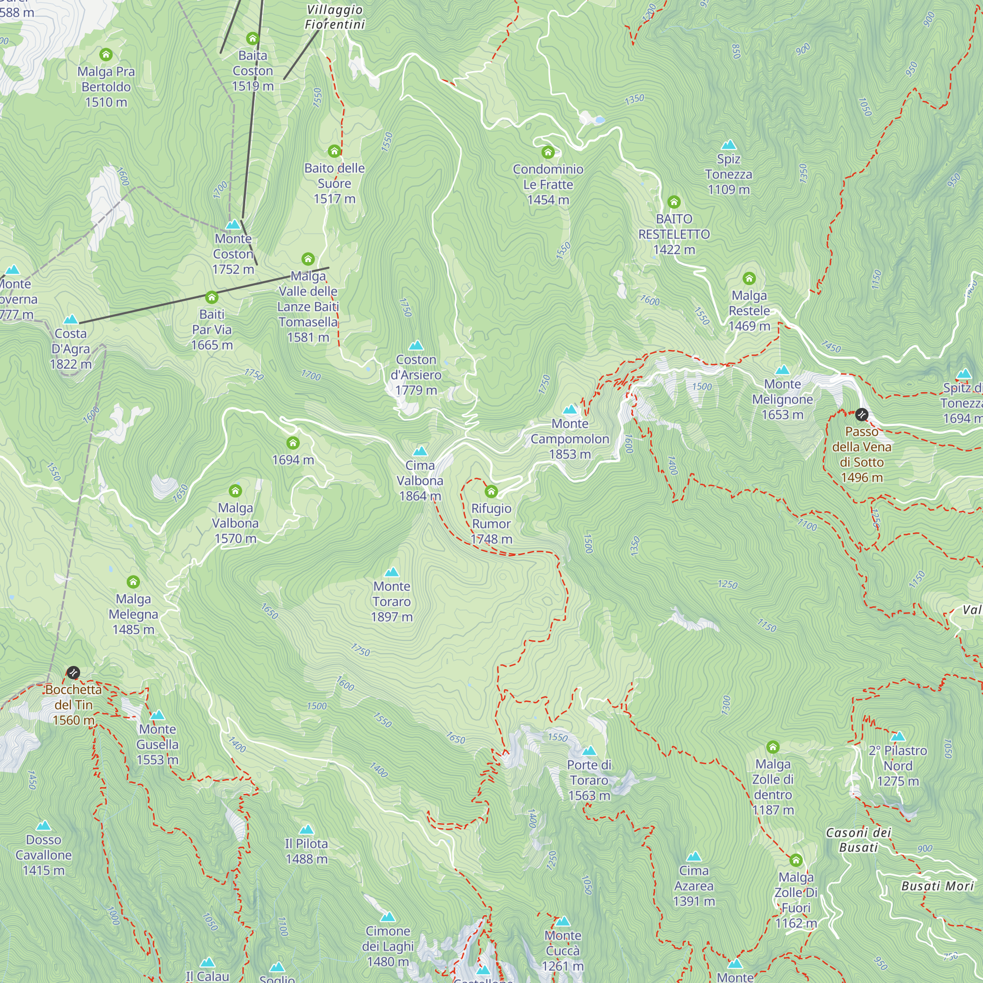 Rifugio Rumor map