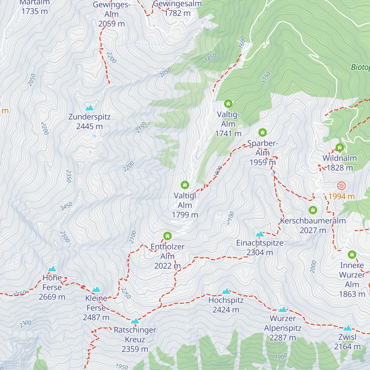 Valtigl Alm map