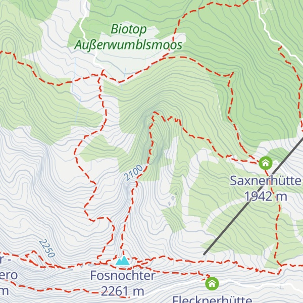 Map of Saxendlespitz - Piccola Cima del Sasso