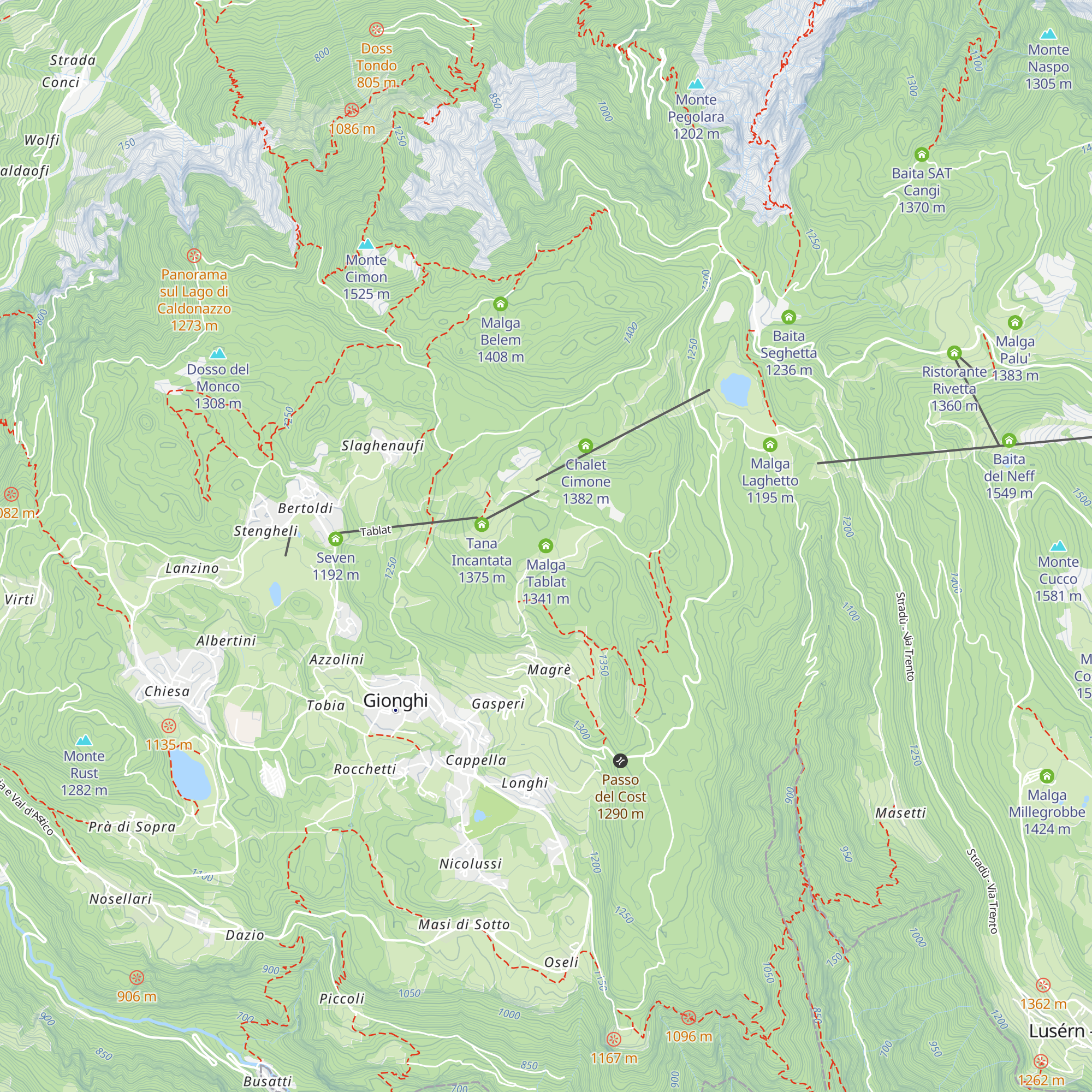 Malga Tablat map