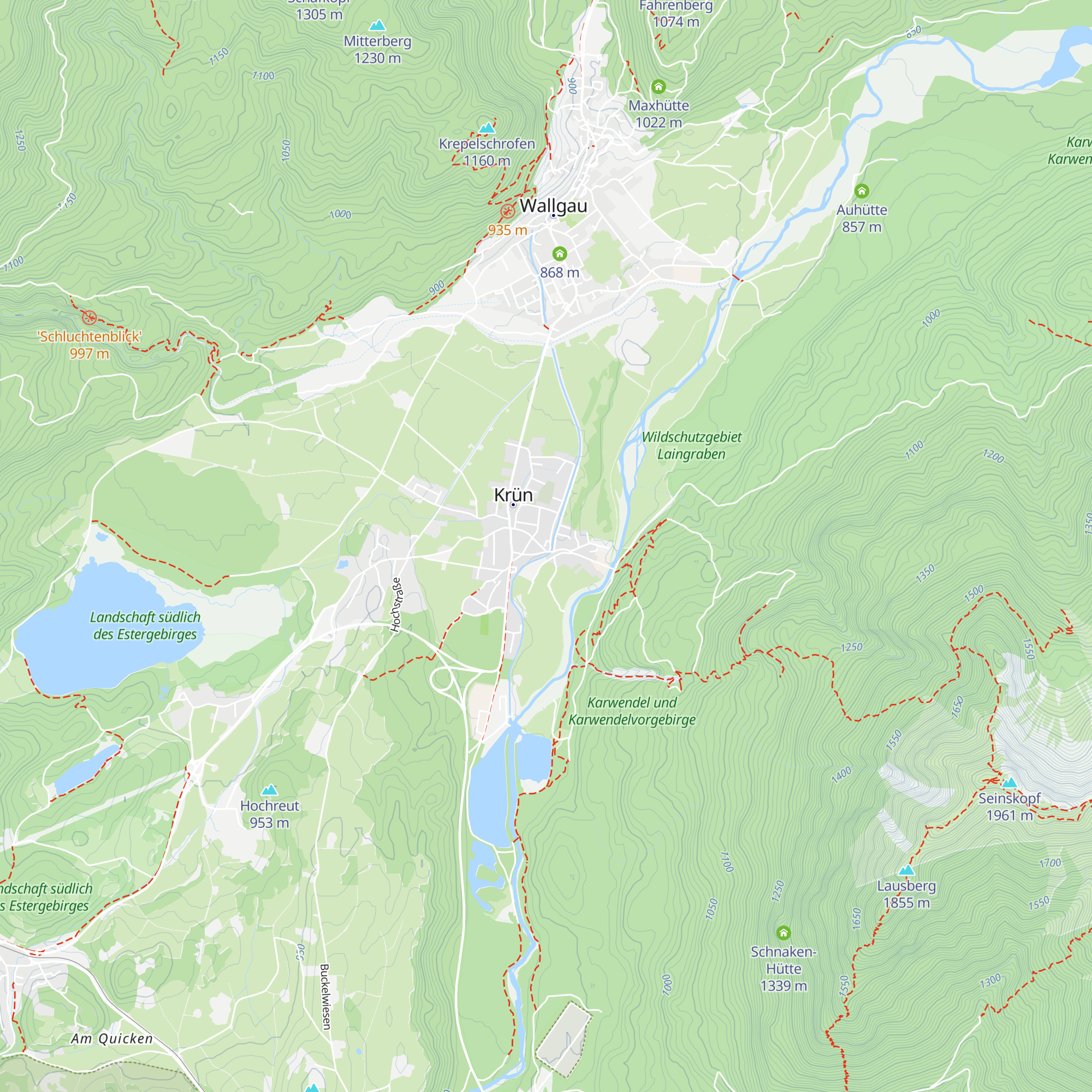Touristinformation Krün map