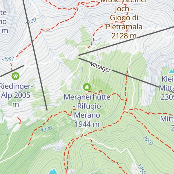 Map of Meranerhütte - Rifugio Merano