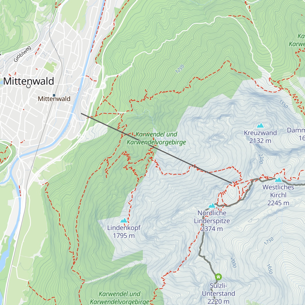 Mittenwalder Hütte map