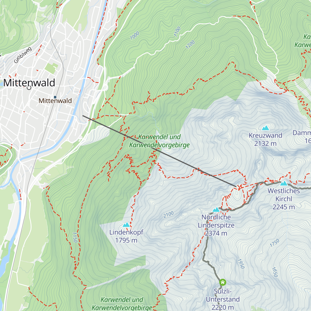 Mittenwalder Hütte map