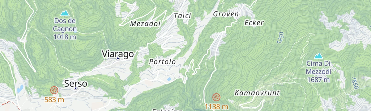 Map of the start of Laghetto di Canezza N