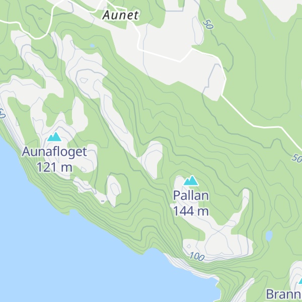 Map of Aunafjellet