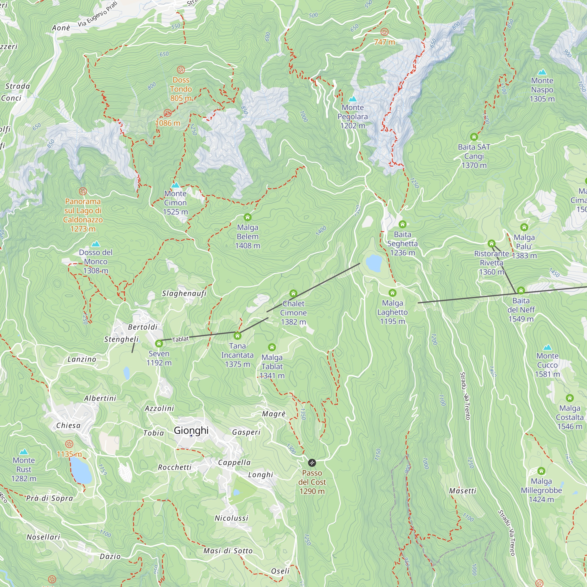 Chalet Cimone map