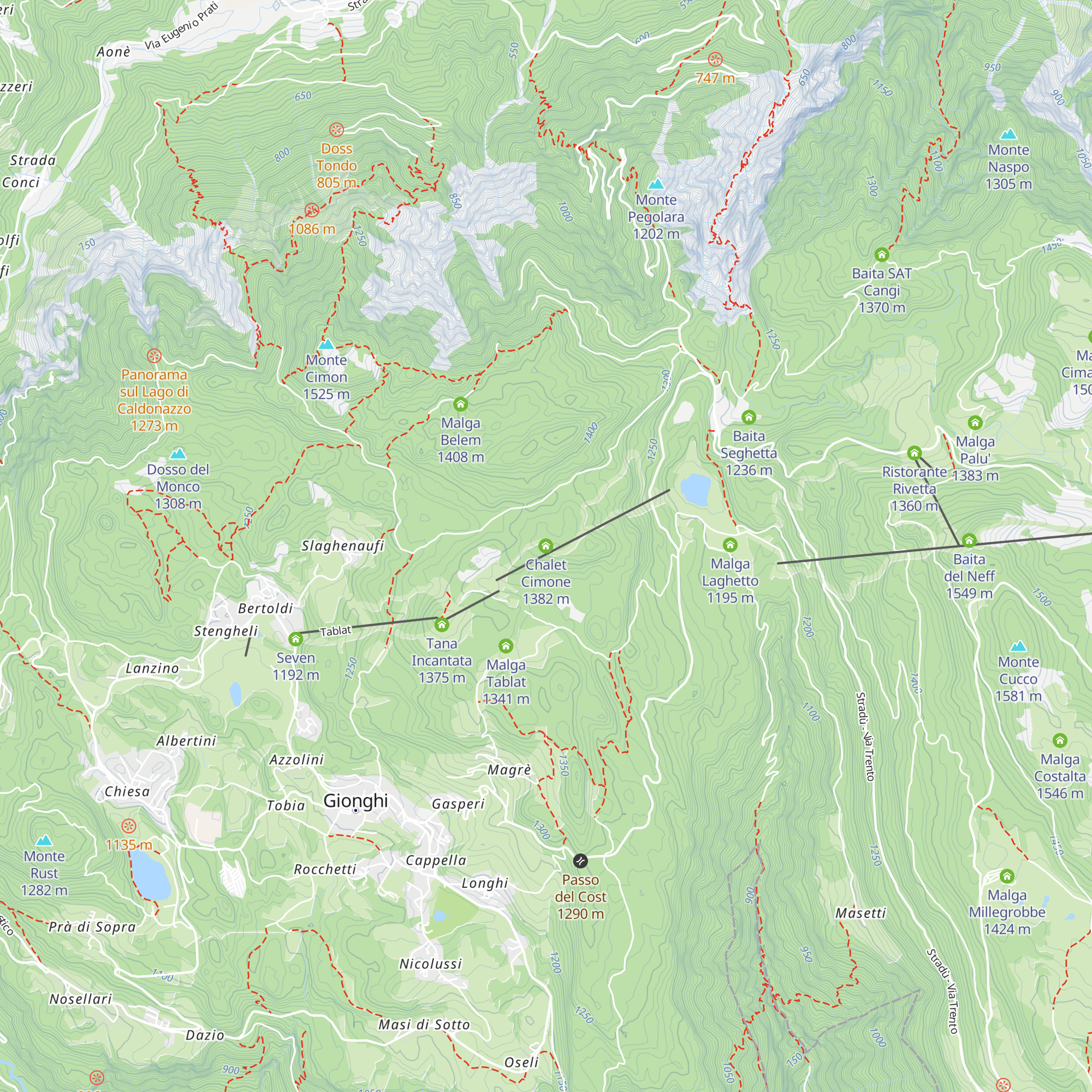 Chalet Cimone map