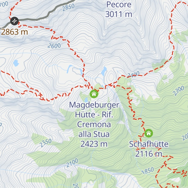 Map of Magdeburger Hütte - Rif. Cremona alla Stua