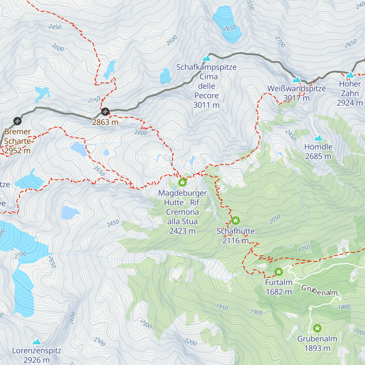 Magdeburger Hütte - Rif. Cremona alla Stua map