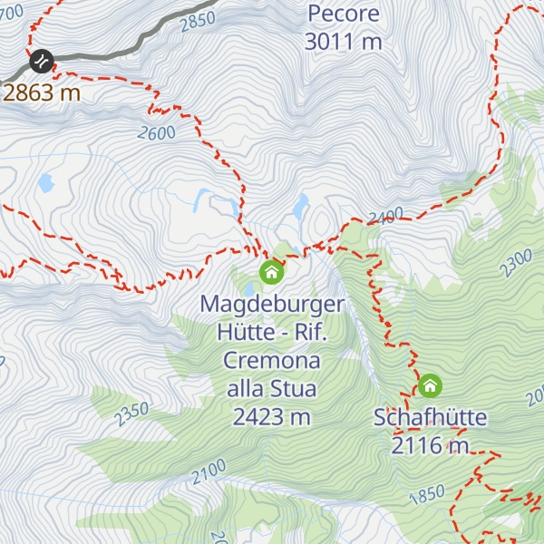 Map of Magdeburger Hütte - Rif. Cremona alla Stua
