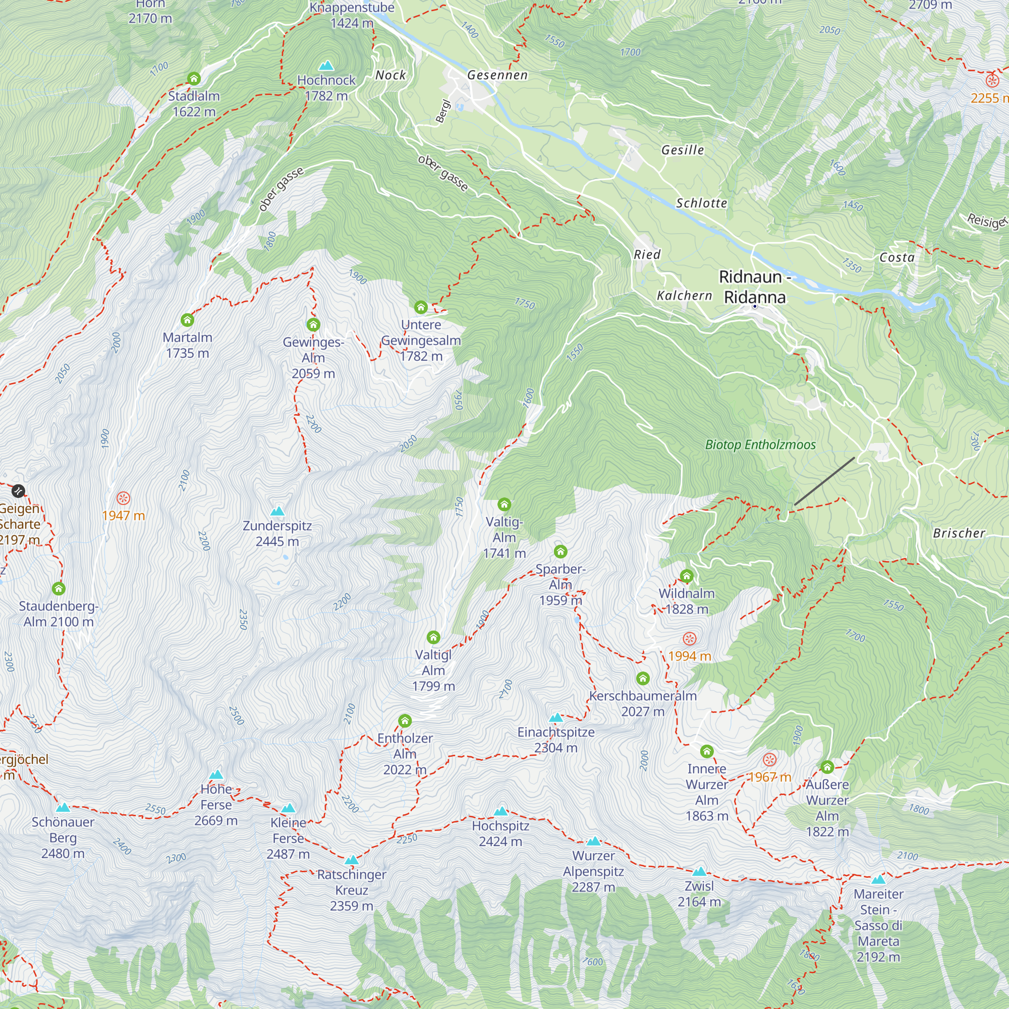 Valtig-Alm map