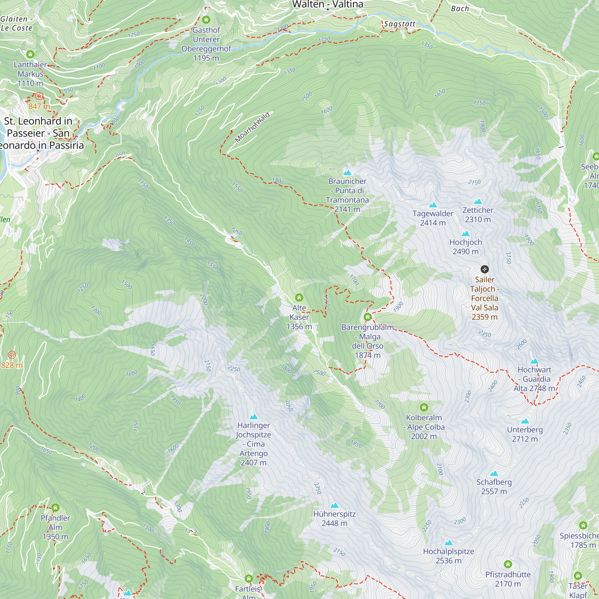 St. Anna Pfistradalm map