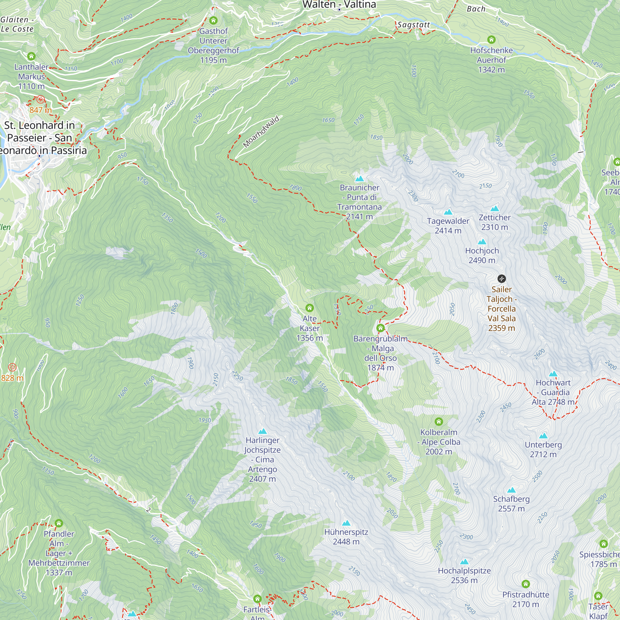 St. Anna Pfistradalm map