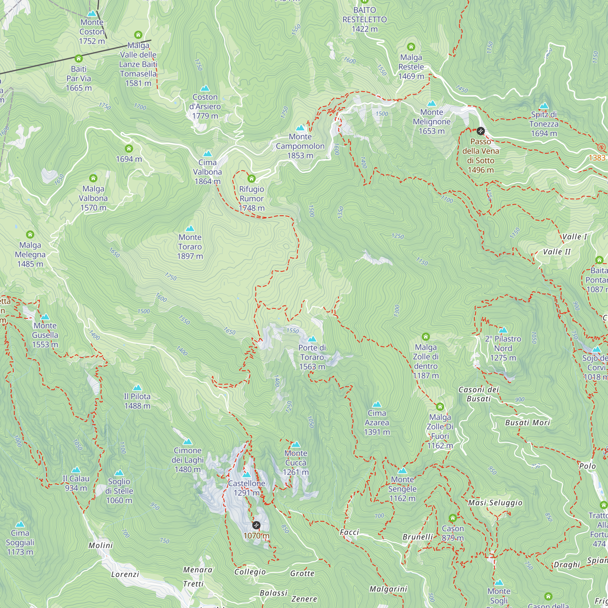 Malga Toraro map