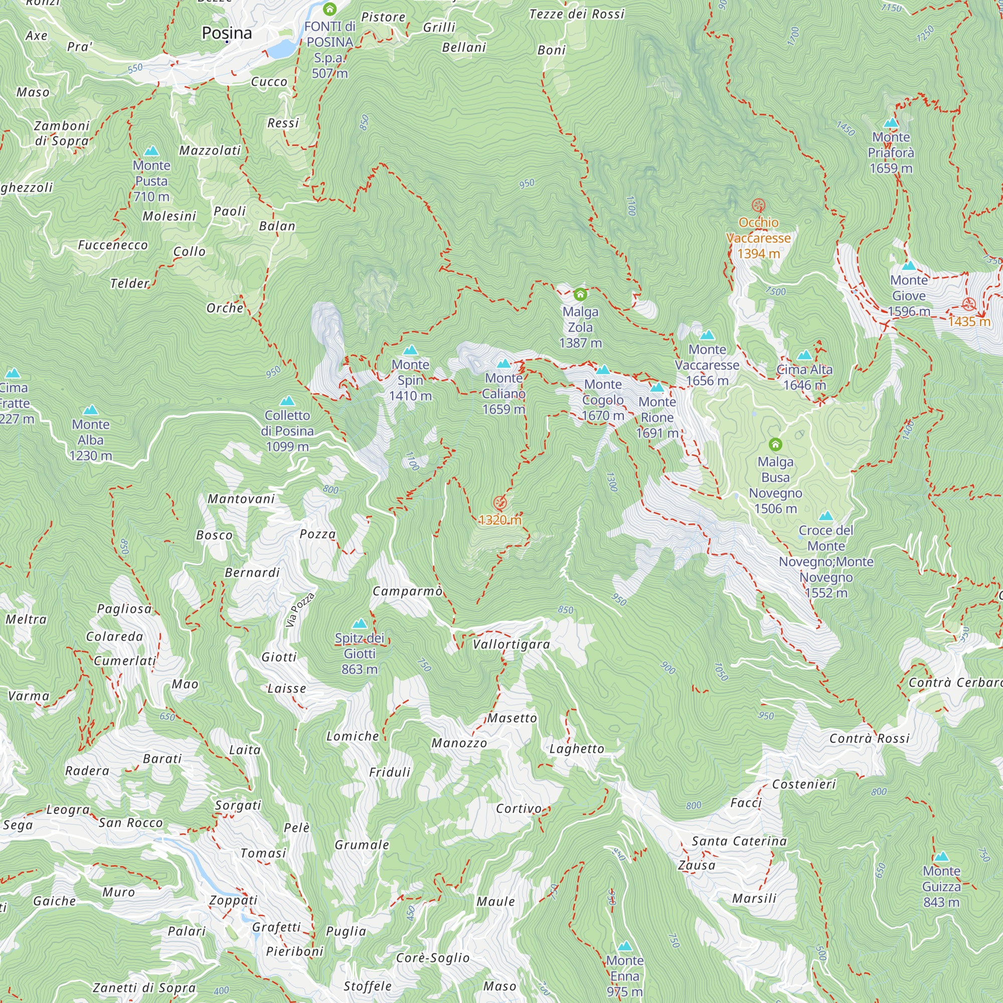Malga Ronchetta map