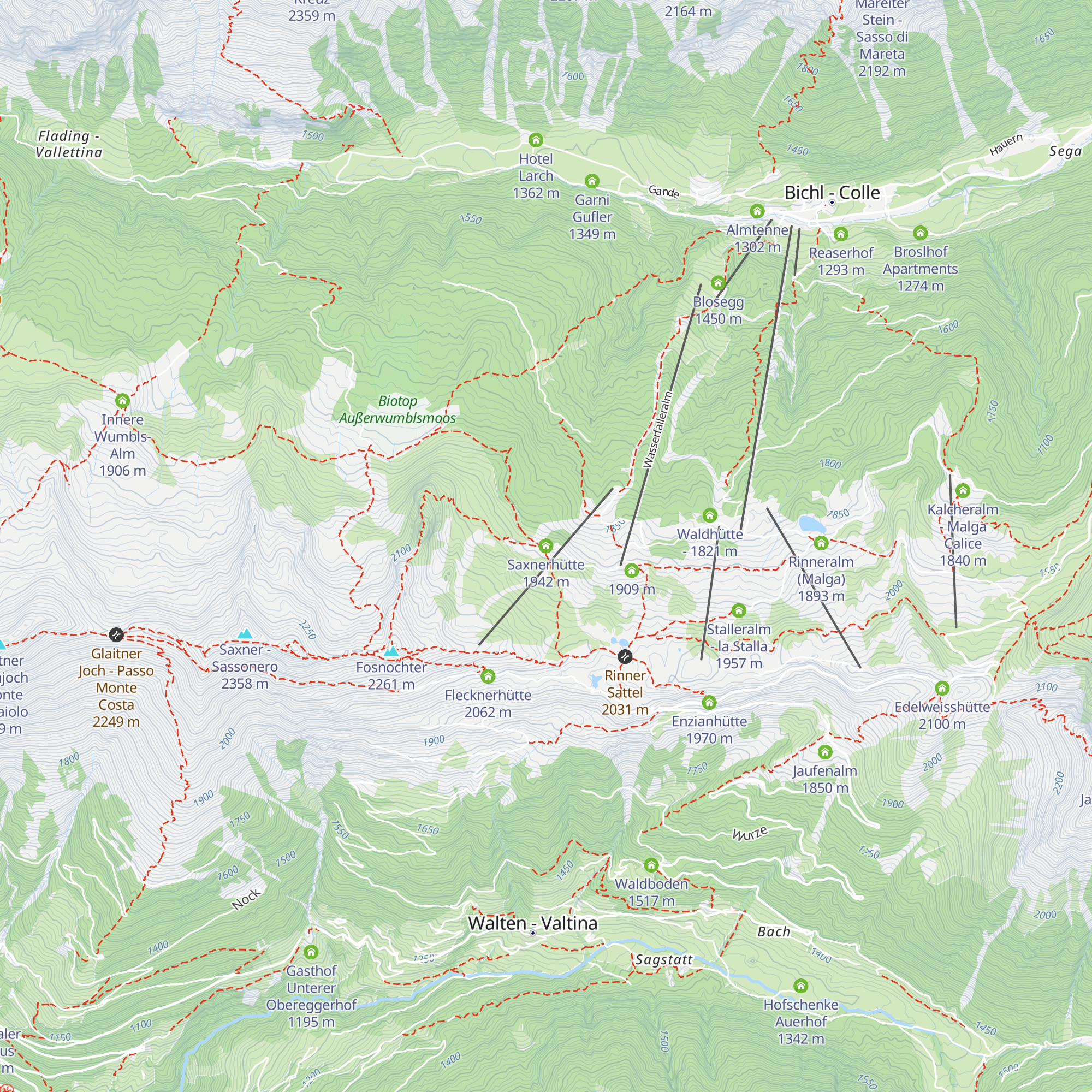 Saxnerhütte map