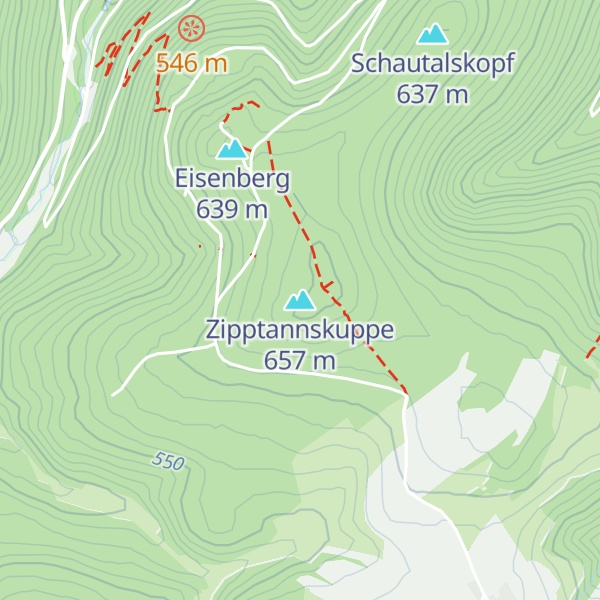 Map of Zipptannskuppe