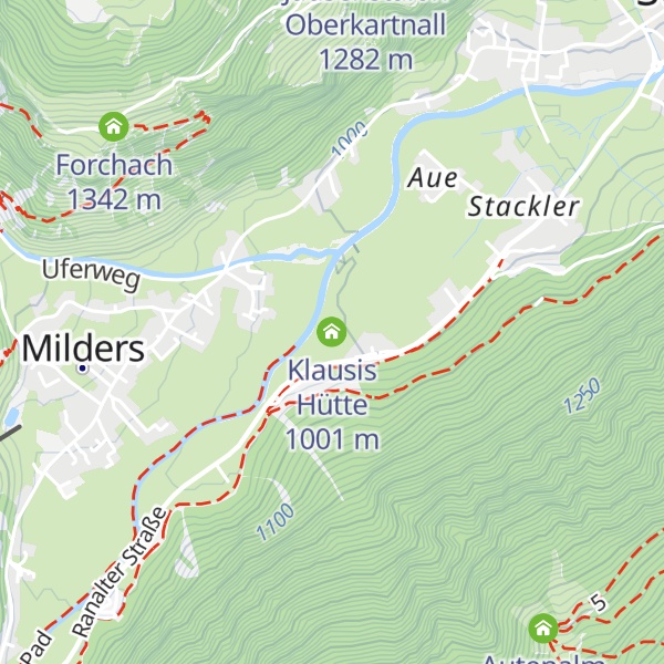 Map of Klausis Hütte