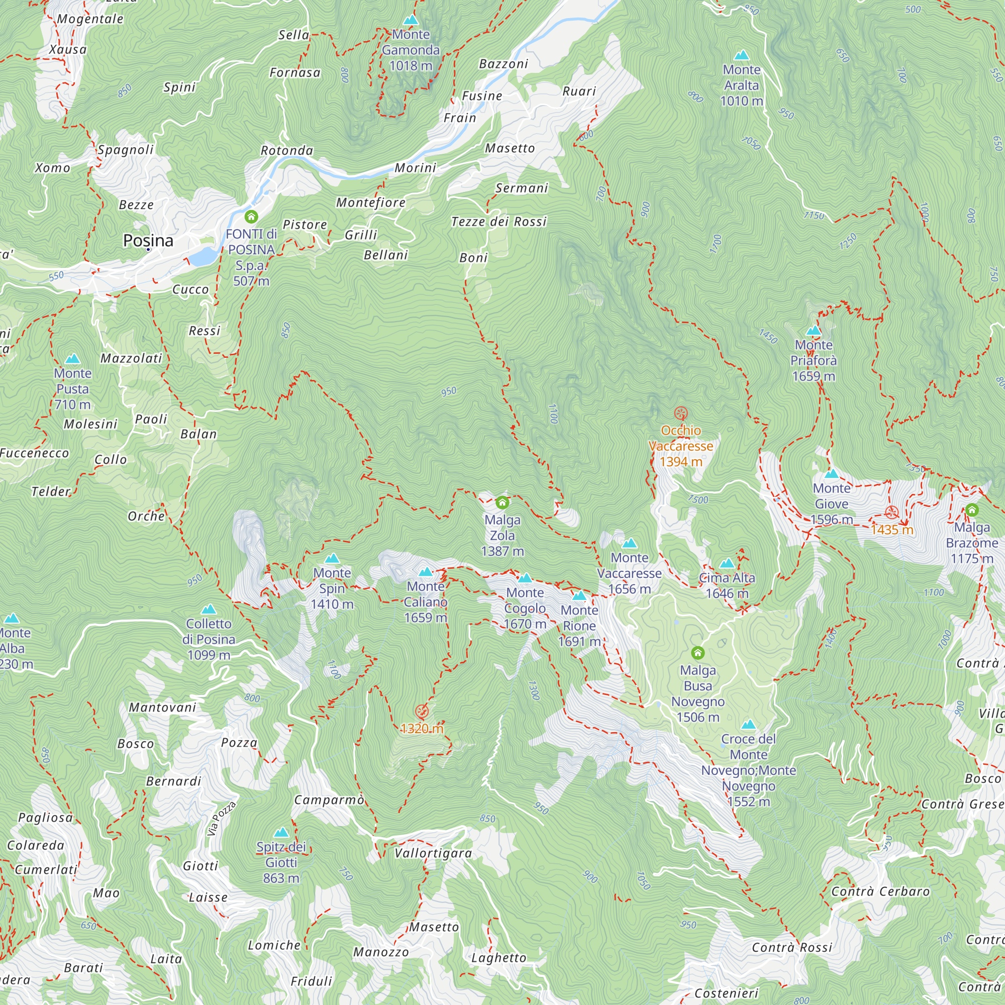 Malga Zola map