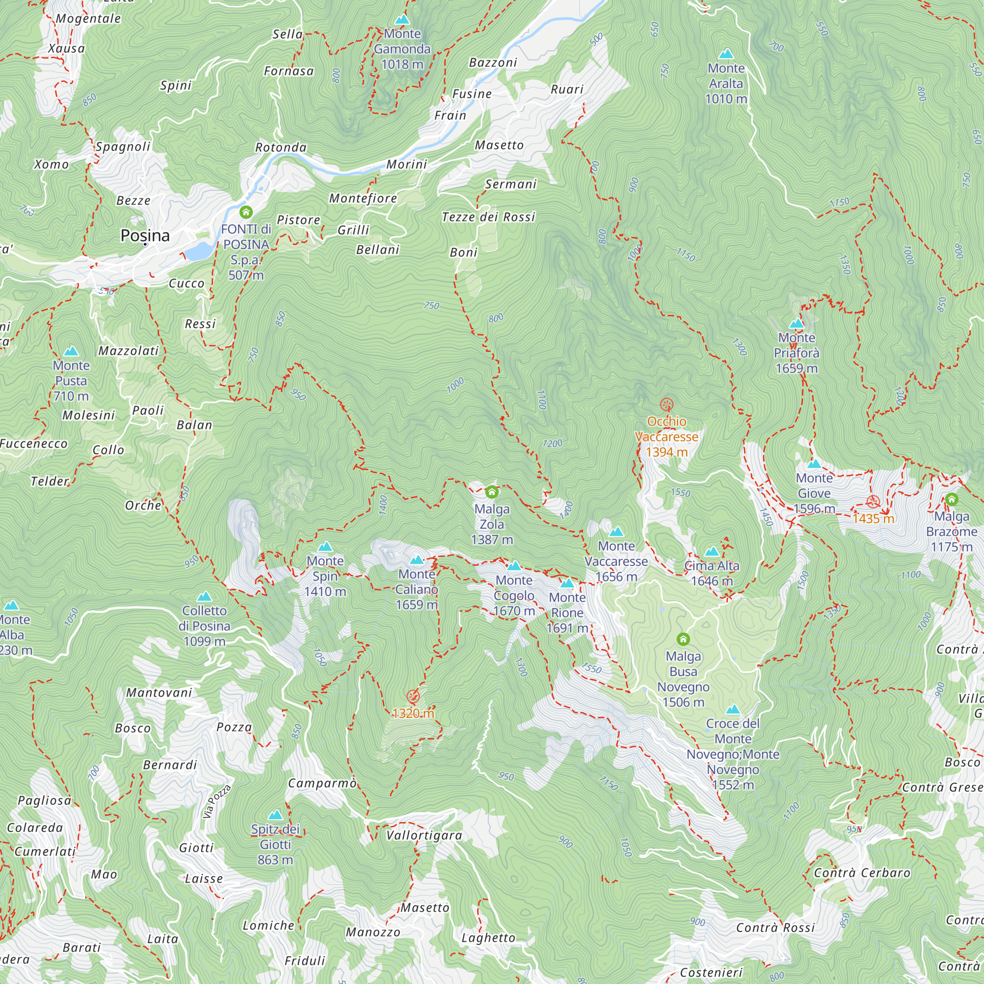 Malga Zola map