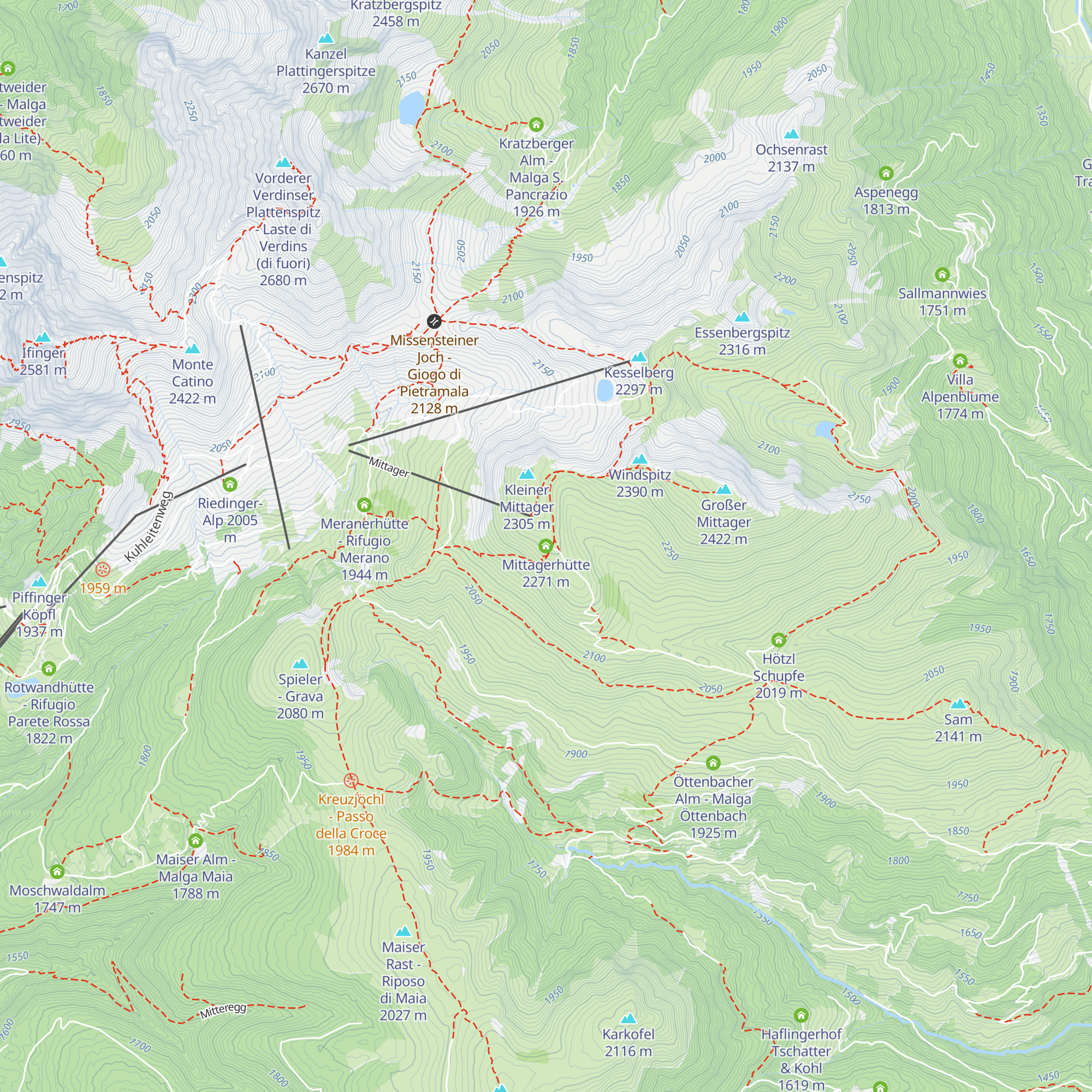 Mittagerhütte map