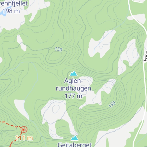 Map of Aglen-rundhaugen
