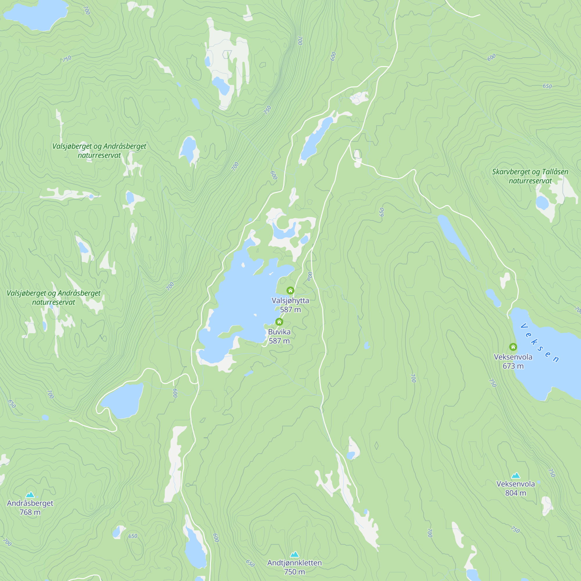Valsjøhytta map