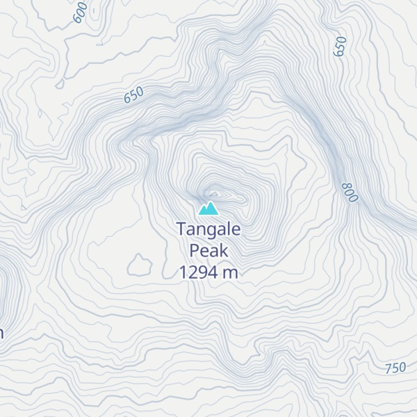 Map of Tangale Peak