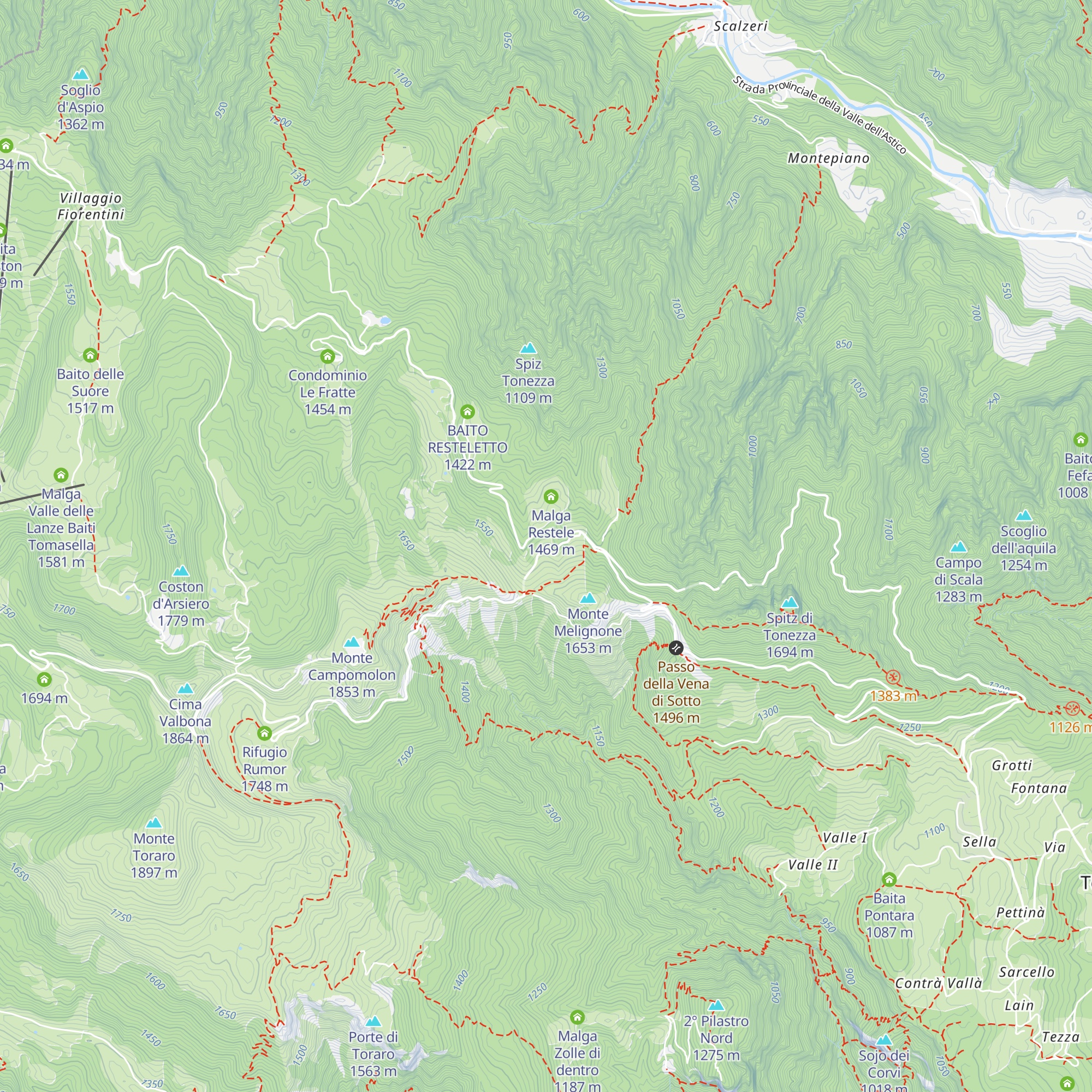 Rifugio Melegnon map