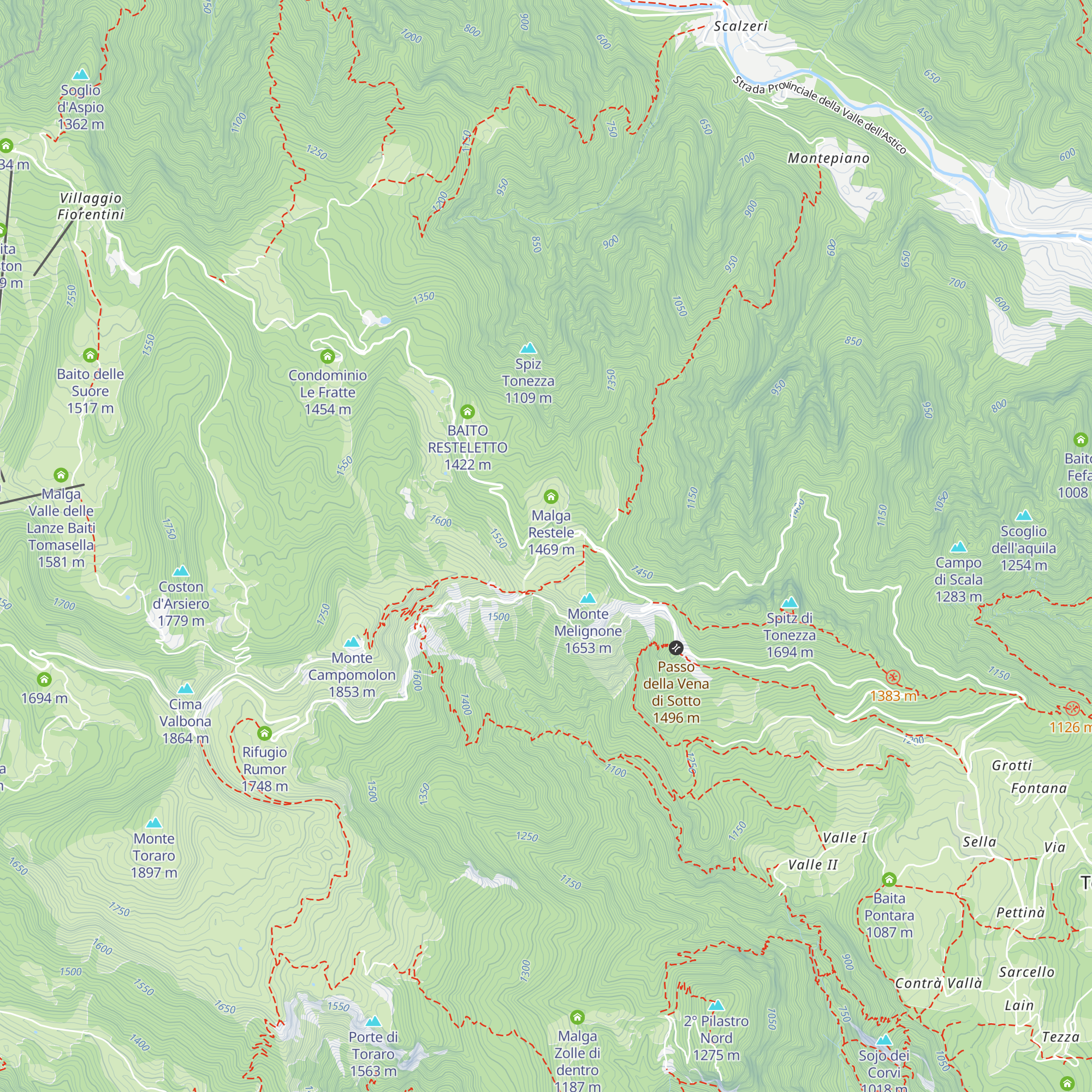 Rifugio Melegnon map