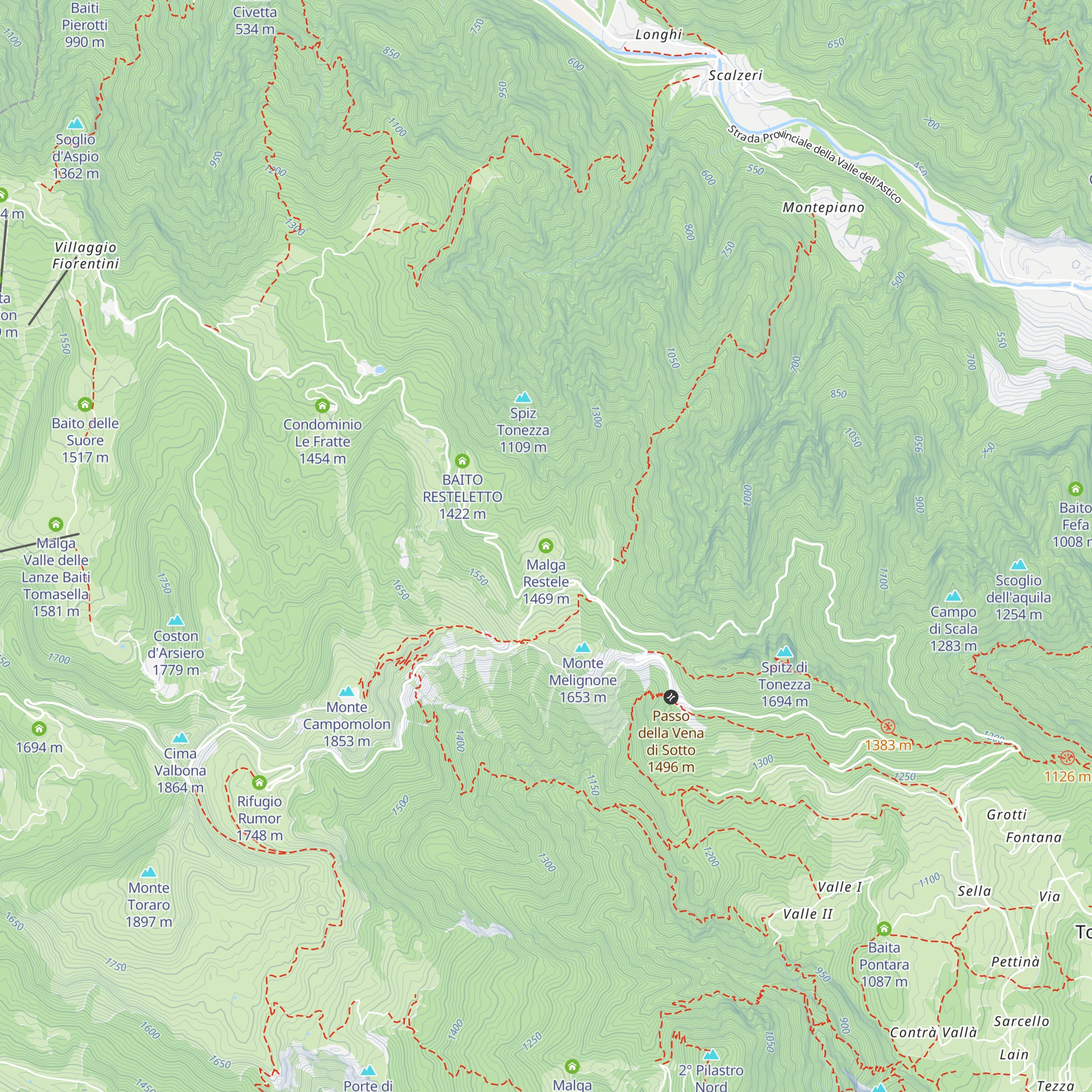 Malga Restele map