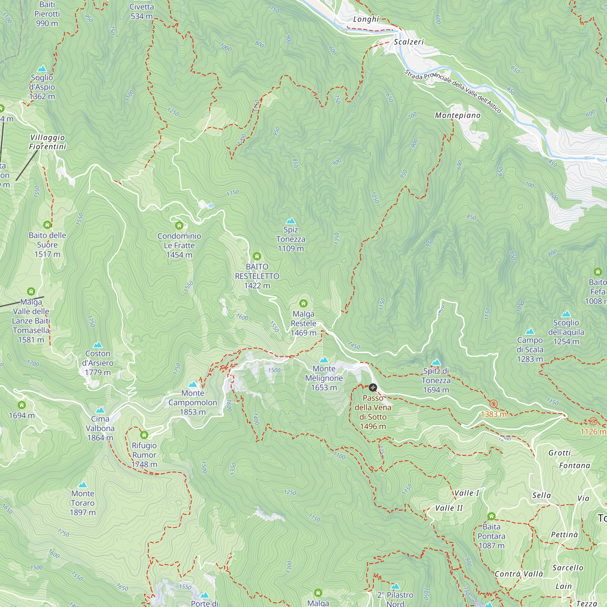 Malga Restele map