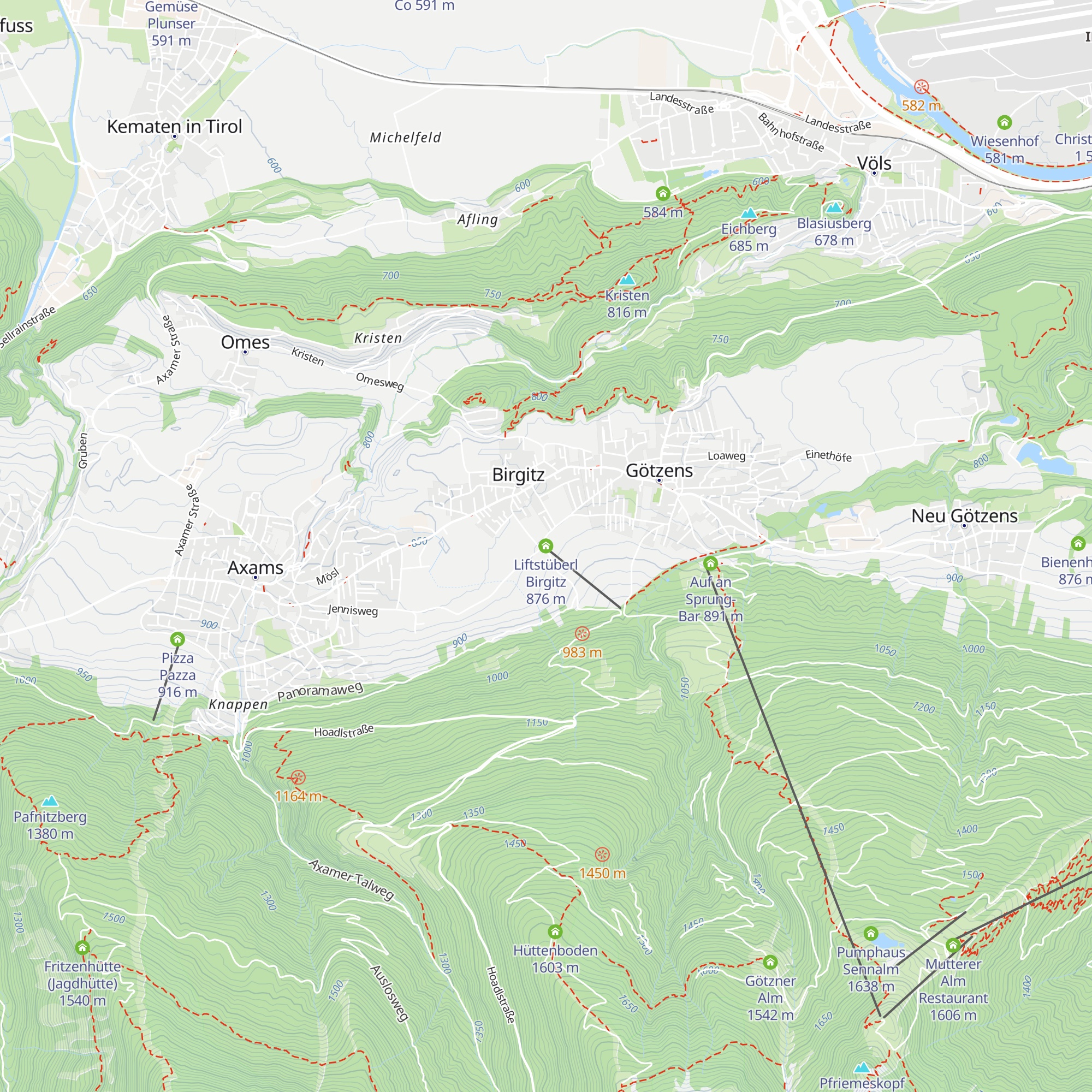 Liftstüberl Birgitz map