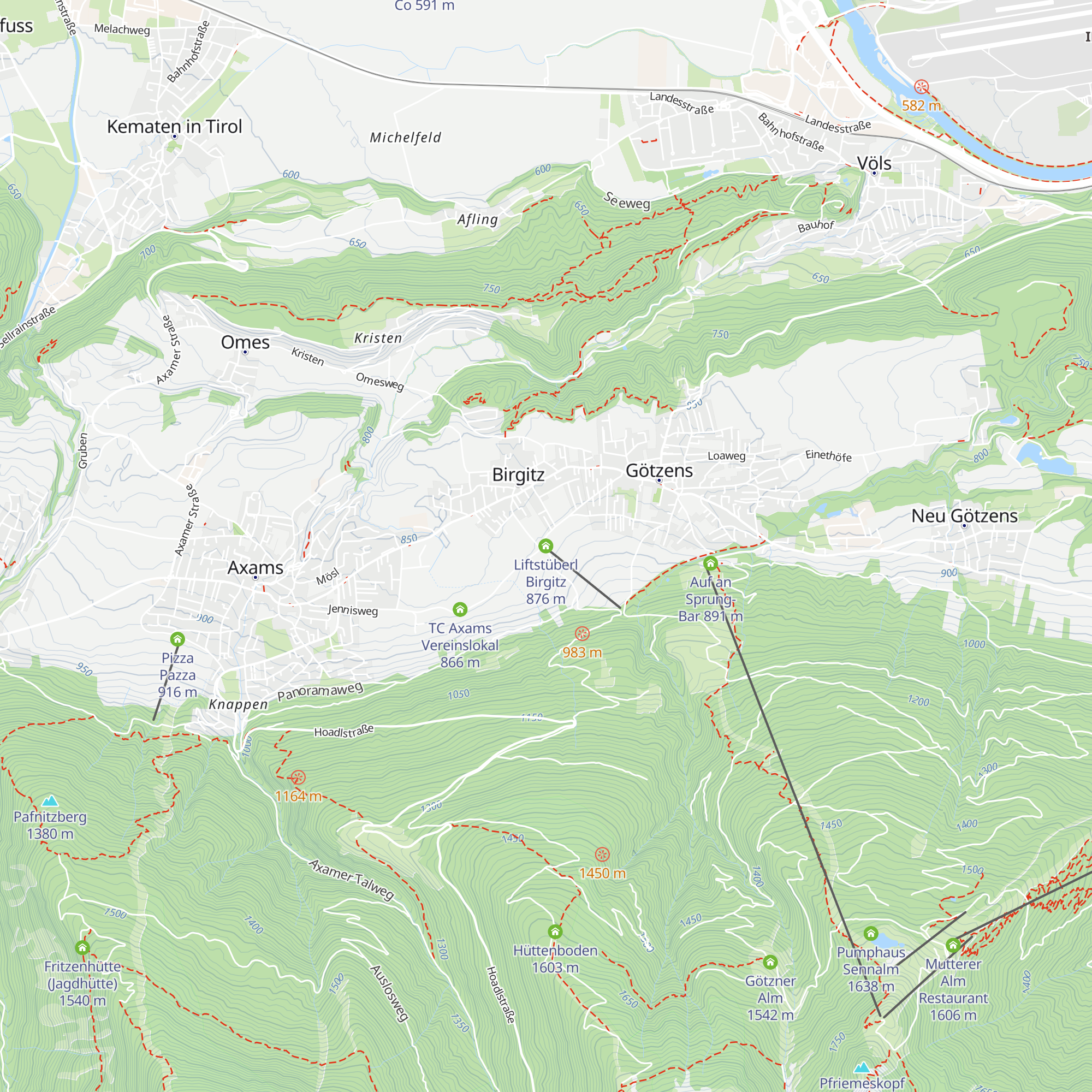 Liftstüberl Birgitz map