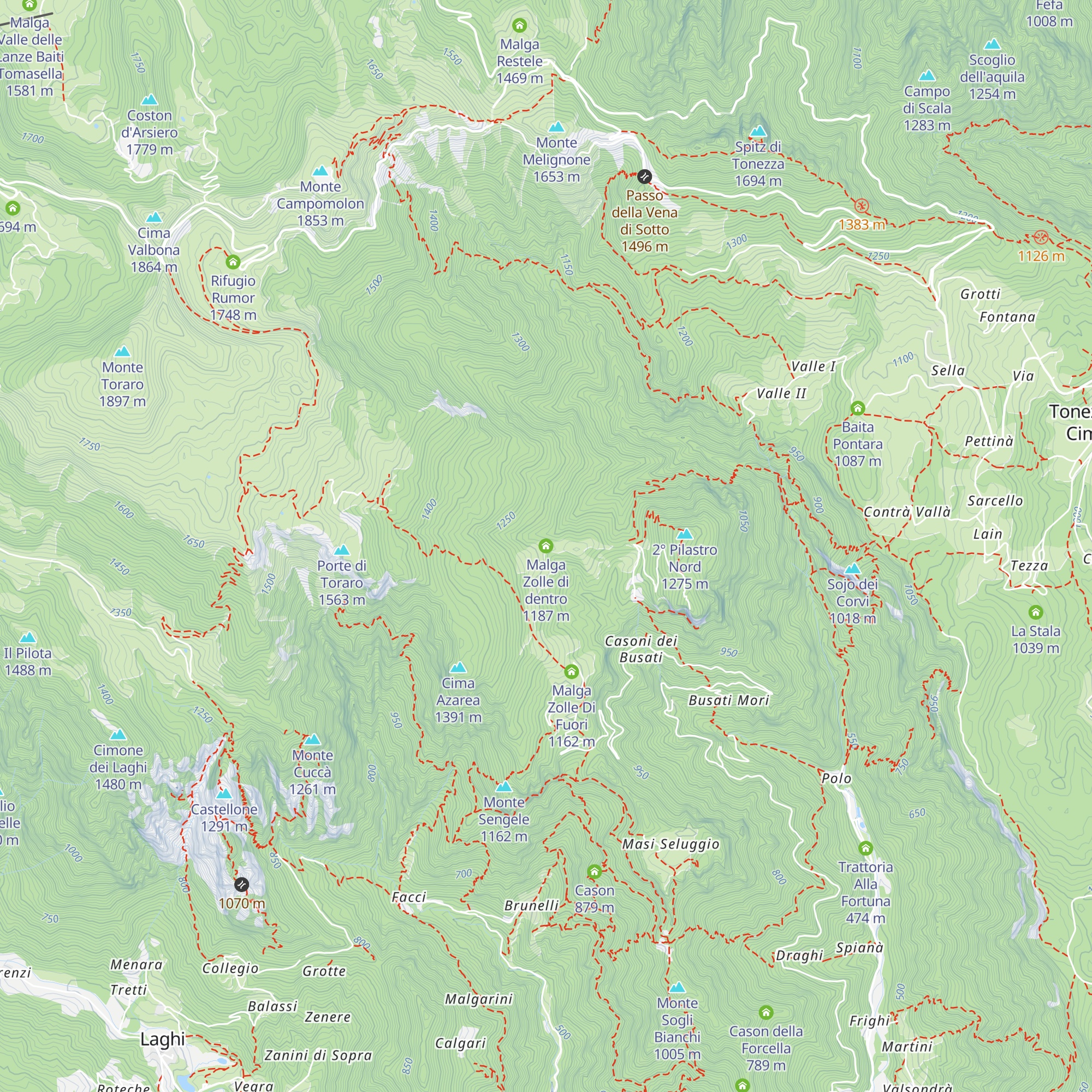 Malga Zolle di dentro map